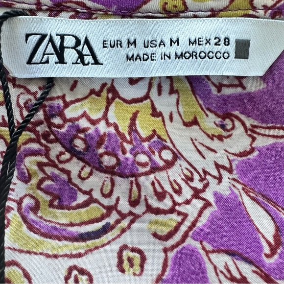 NWT ZARA SATIN EFFECT PRINT DRESS - Picture 12 of 16